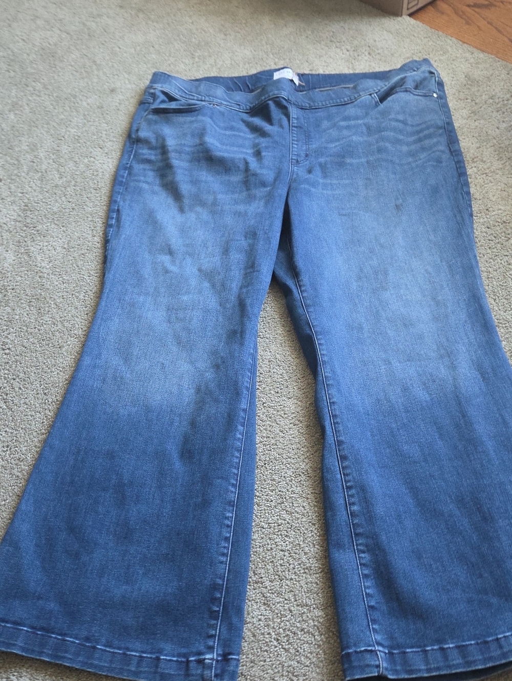 Lane Bryant Blue Wide-Leg Flare Jeans